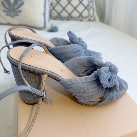 Loeffler Randall Camellia Blue Pleated Bow Heel - Picture 4 of 11